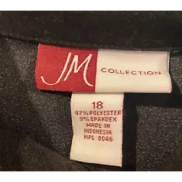 JM Collection Black Moleskin Faux Suede Zip Front Blazer Jacket Womens Size 18 - Picture 2 of 4